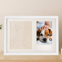 Houten fotolijst voor hond met pootafdruk kleiset - herinneringslijst met foto’s voor binnengebruik