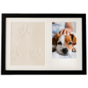 Houten fotolijst voor hond met pootafdruk kleiset - herinneringslijst met foto’s voor binnengebruik
