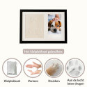 Houten fotolijst voor hond met pootafdruk kleiset - herinneringslijst met foto’s voor binnengebruik
