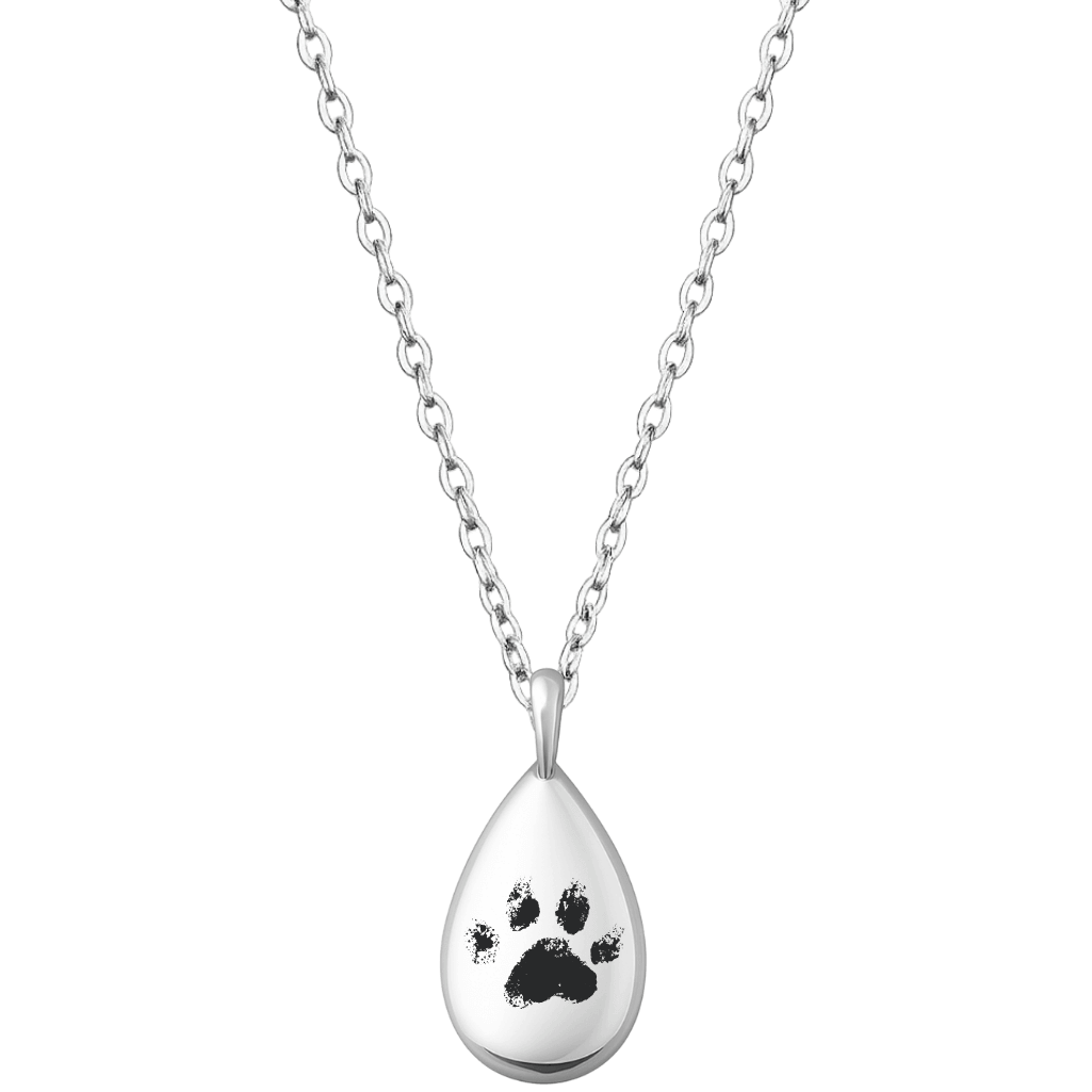 Gepersonaliseerde honden urn ketting - as-hanger met gegraveerde pootafdruk