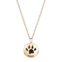 Gepersonaliseerde ronde honden urn ketting - as-hanger met gegraveerde pootafdruk en naam