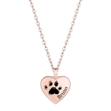 Gepersonaliseerde hartvormige honden urn ketting - as-hanger met gegraveerde pootafdruk en naam