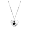 Gepersonaliseerde hartvormige honden urn ketting - as-hanger met gegraveerde pootafdruk en naam