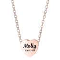 Gepersonaliseerde hartvormige honden urn ketting - as-hanger met schuifketting, gegraveerde naam en data