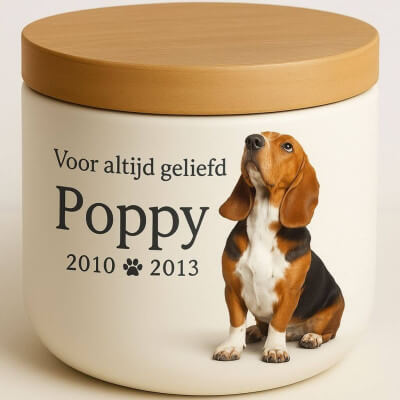 Gepersonaliseerde hondenurn van keramiek voor...