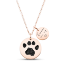 Gepersonaliseerde gedenkketting voor hond - 2 bedels met pootafdruk, naam en data gegraveerd