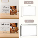 Gepersonaliseerd aandenken hond cadeau - liggende acrylplaat met foto, naam & data