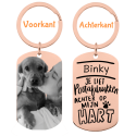 Gepersonaliseerde gedenksleutelhanger voor hond - militaire stijl met foto en persoonlijke tekst gegraveerd