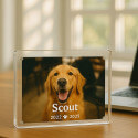 Gepersonaliseerd acryl fotoframe voor hond - aandenken met naam, foto & data