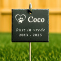 Gepersonaliseerde vierkante gedenksteen voor hond - buitenaandenken met metalen pin, naam, data & eerbetoon