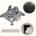 Hondenurn met slapende engelenhond - tuinbeeld van hars met sierlijke naam & data, voor asbewaring en grafmarkering